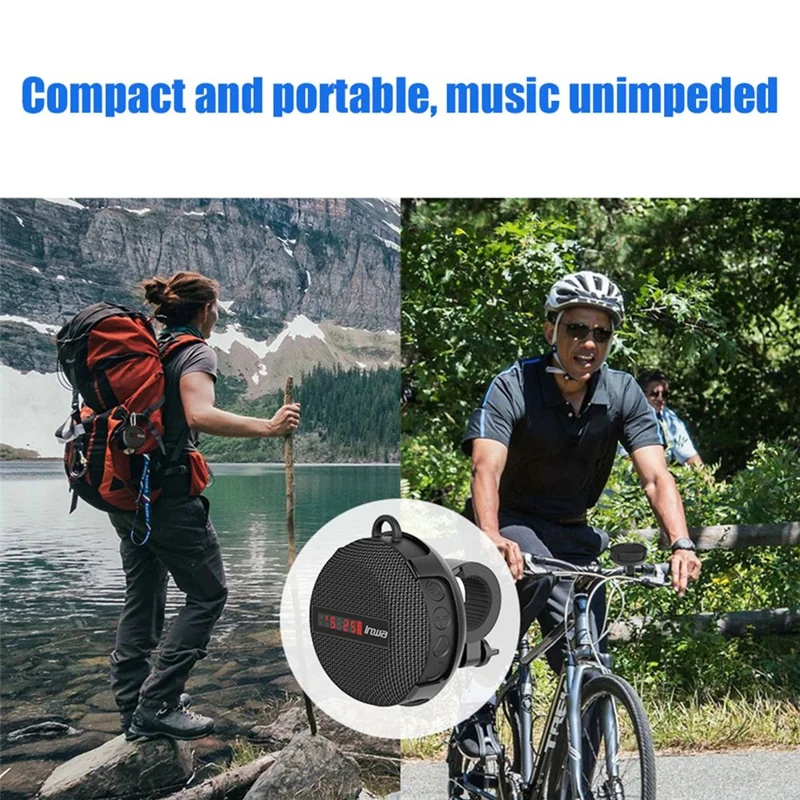 INWA Outdoor Riding Wireless Speaker with Smart LED Digital Display Portable Bluetooth-compatible Speaker lPX65 Waterproof Subwoofer Sound Amplifier Support Hands-Free Calling (CE) - Red