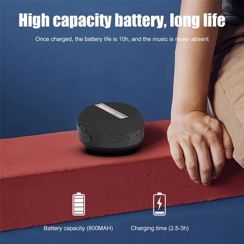 INWA Outdoor Riding Wireless Speaker with Smart LED Digital Display Portable Bluetooth-compatible Speaker lPX65 Waterproof Subwoofer Sound Amplifier Support Hands-Free Calling (CE) - Red