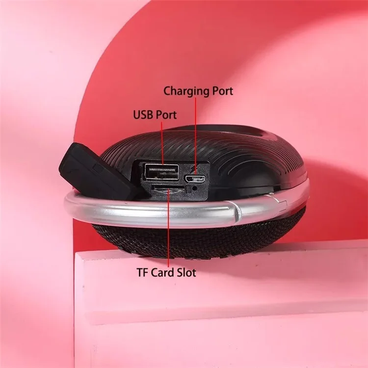 T&G TG321 TWS Portable Wireless Speakers Outdoor Mini Music Box LED Light Subwoofer Loudspeaker Support TF Card - Red