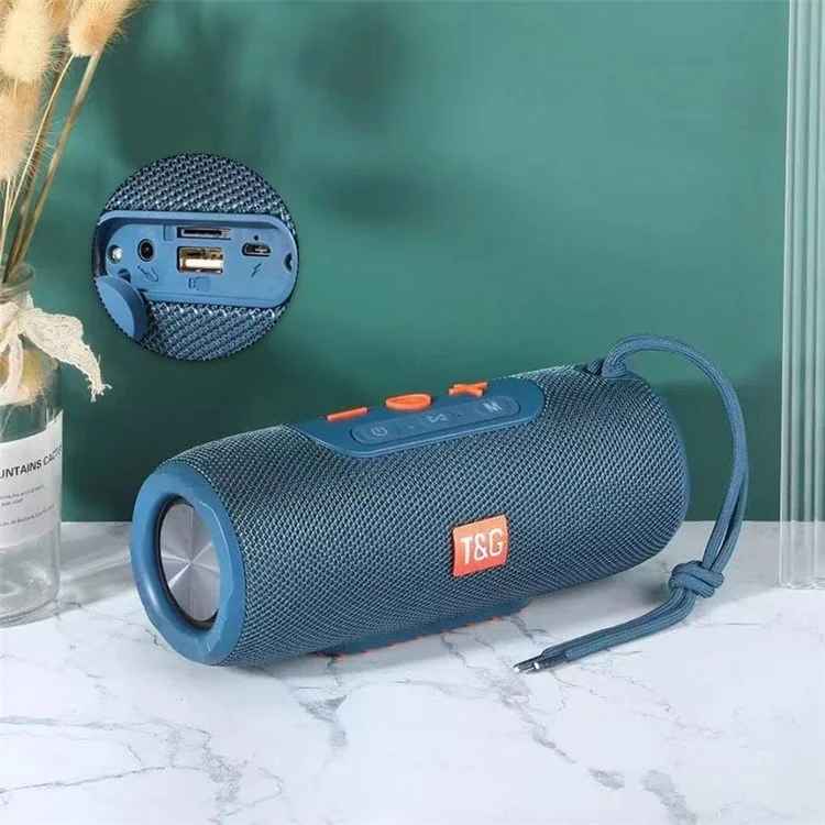 T&G TG341 TWS Soundbar Bluetooth Speaker Sem Fio HiFi Sistema de Som HiFi FM Subwoofer - Azul