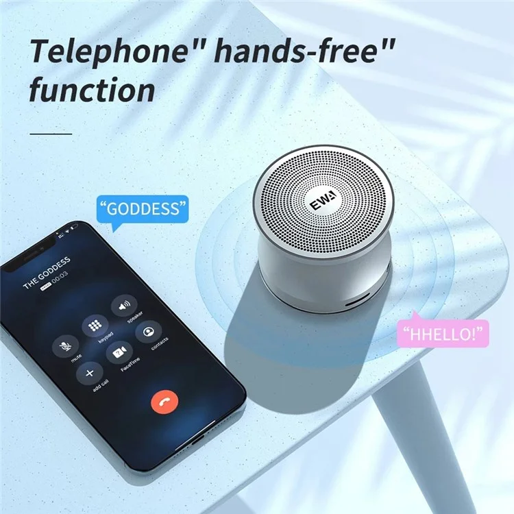 EWA A109 Pro Bluetooth 5.0 Caixa de Som Portátil TWS MP3 Music Player Subwoofer (com Certificado CE) - Prata