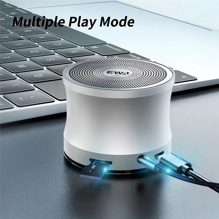 EWA A109 Pro Bluetooth 5.0 Caixa de Som Portátil TWS MP3 Music Player Subwoofer (com Certificado CE) - Prata