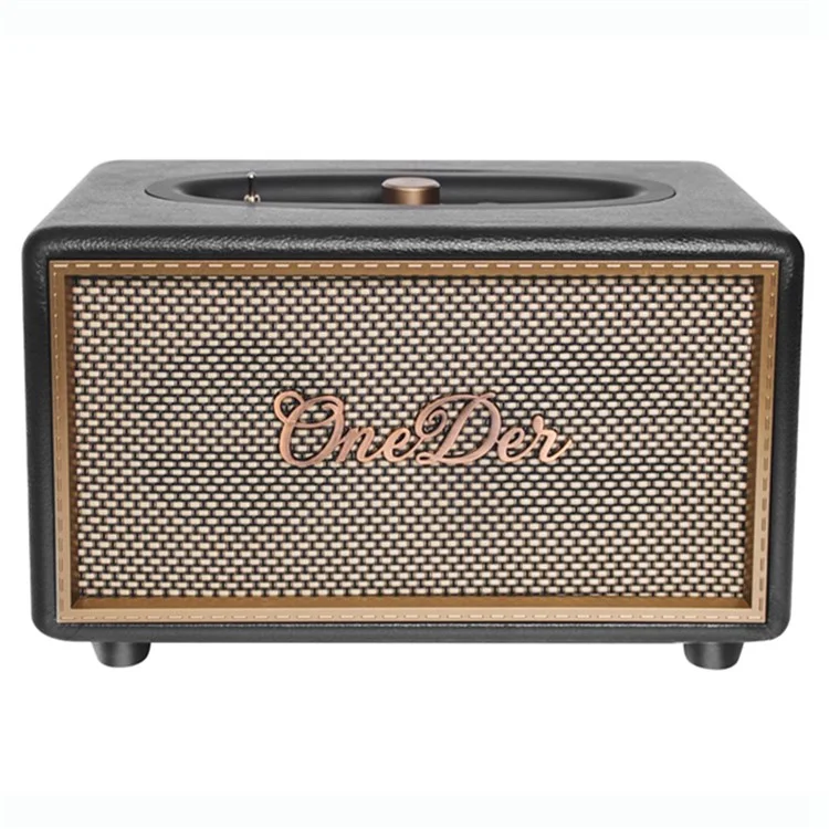 Oneder D6 Retro 40W Bluetooth Música Inalámbrica Altavoz Home Outdoor 5000 MAh Subwoofer Estereo Recargable Tarjeta TF/AUX - Negro