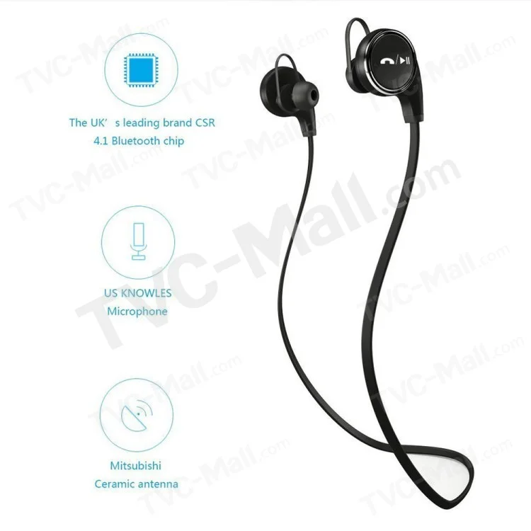 JAD QY8 Wireless Bluetooth 4.1 Headphone Sports Running In-ear Earphone with Mic