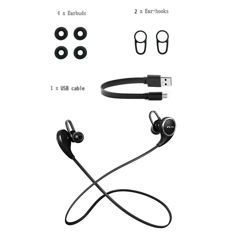 JAD QY8 Wireless Bluetooth 4.1 Headphone Sports Running In-ear Earphone with Mic