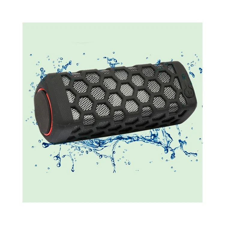S777 2-in-1 IP64 10W Waterproof Bluetooth Speaker + 7000mAh Power Bank - Black
