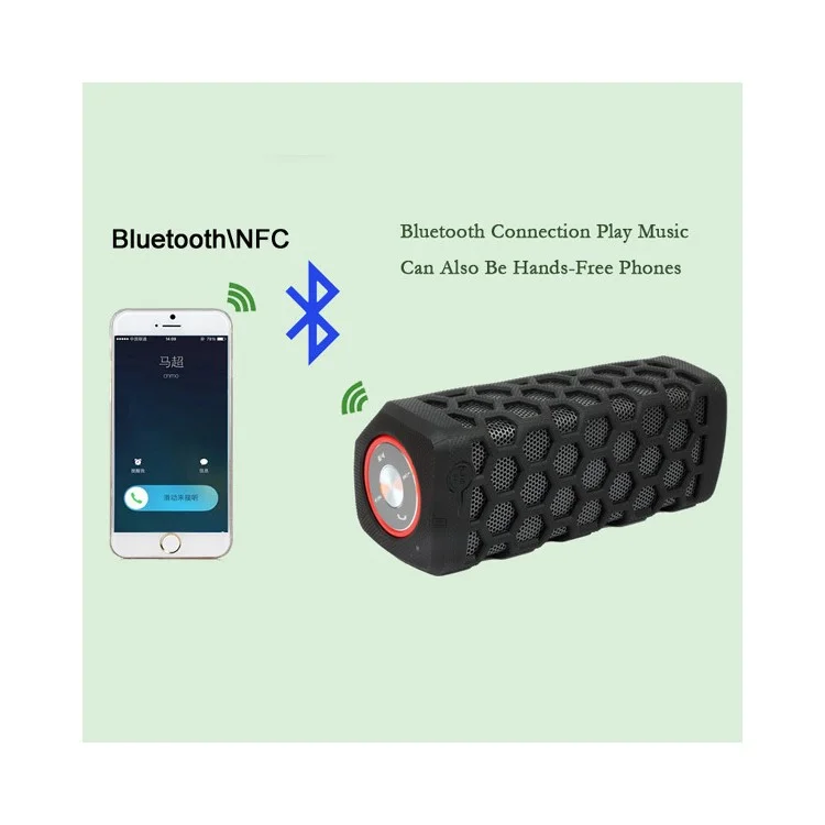 S777 2-in-1 IP64 10W Waterproof Bluetooth Speaker + 7000mAh Power Bank - Black