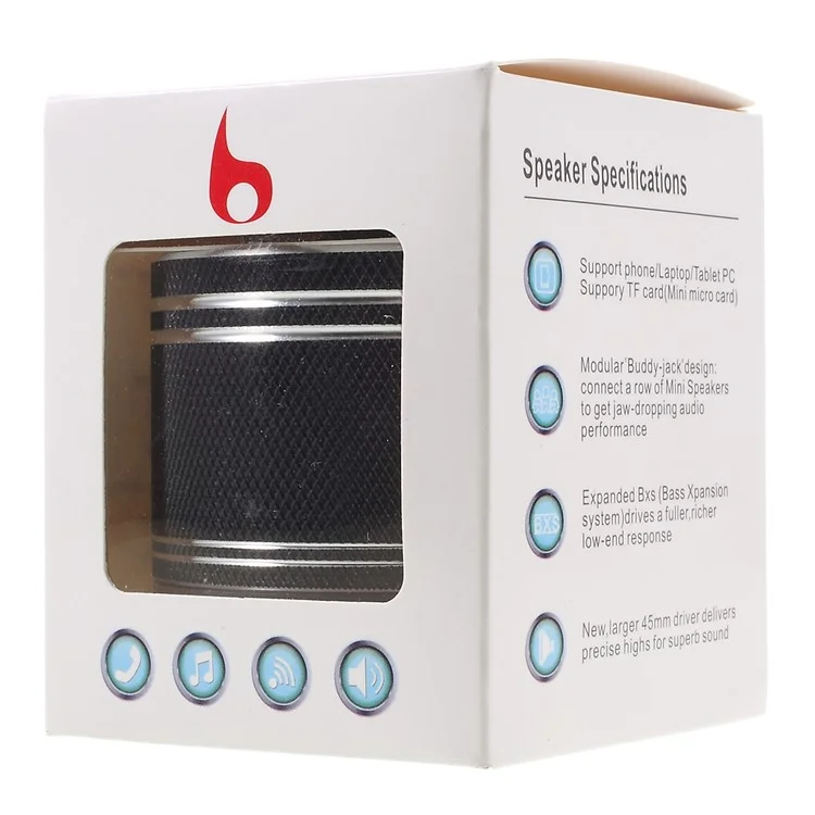 S37U Stereo Bluetooth Hands-free Speaker Support TF Card FM Radio - Black