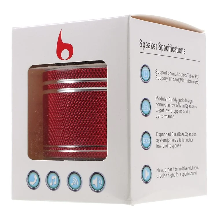 S37U Stereo Bluetooth Hands-free Speaker Support TF Card FM Radio - Red
