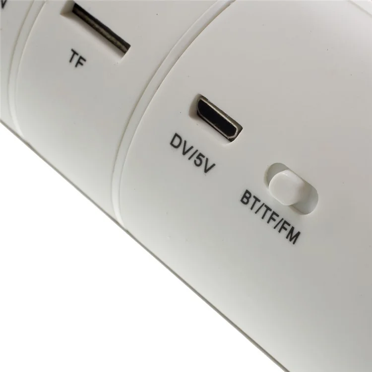 ATS-829 LED Mega Bass Bluetooth Speaker with TF Card Slot/AUX-in/FM Radio/Microphone for iPhone Samsung - White