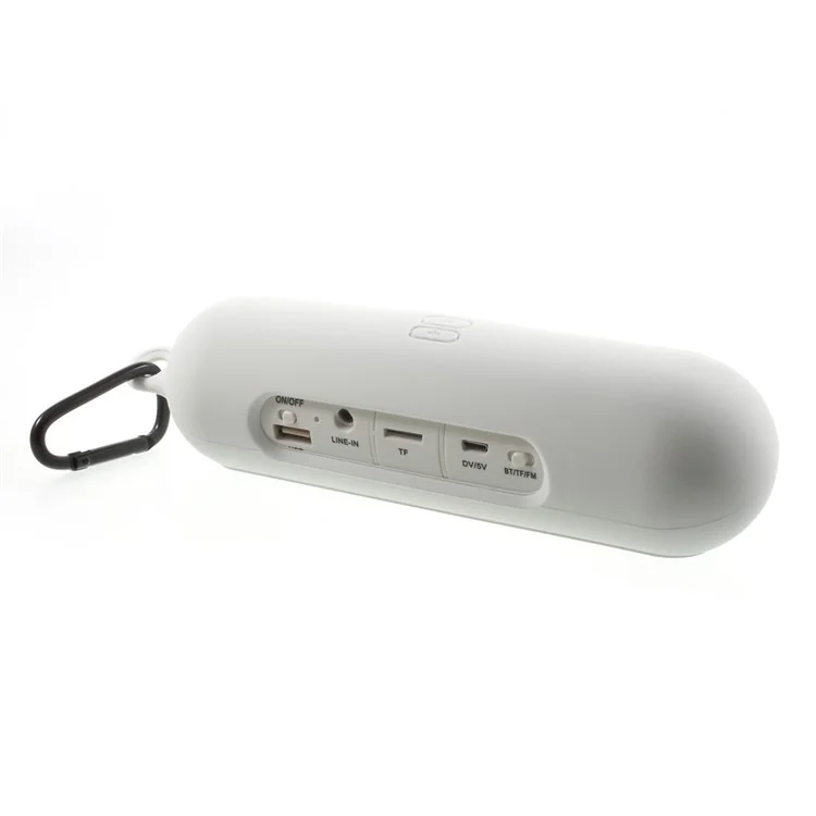 ATS-829 LED Mega Bass Bluetooth Speaker with TF Card Slot/AUX-in/FM Radio/Microphone for iPhone Samsung - White