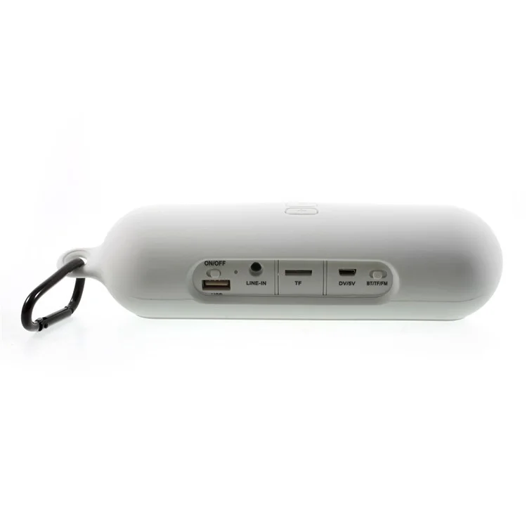 ATS-829 LED Mega Bass Bluetooth Speaker with TF Card Slot/AUX-in/FM Radio/Microphone for iPhone Samsung - White