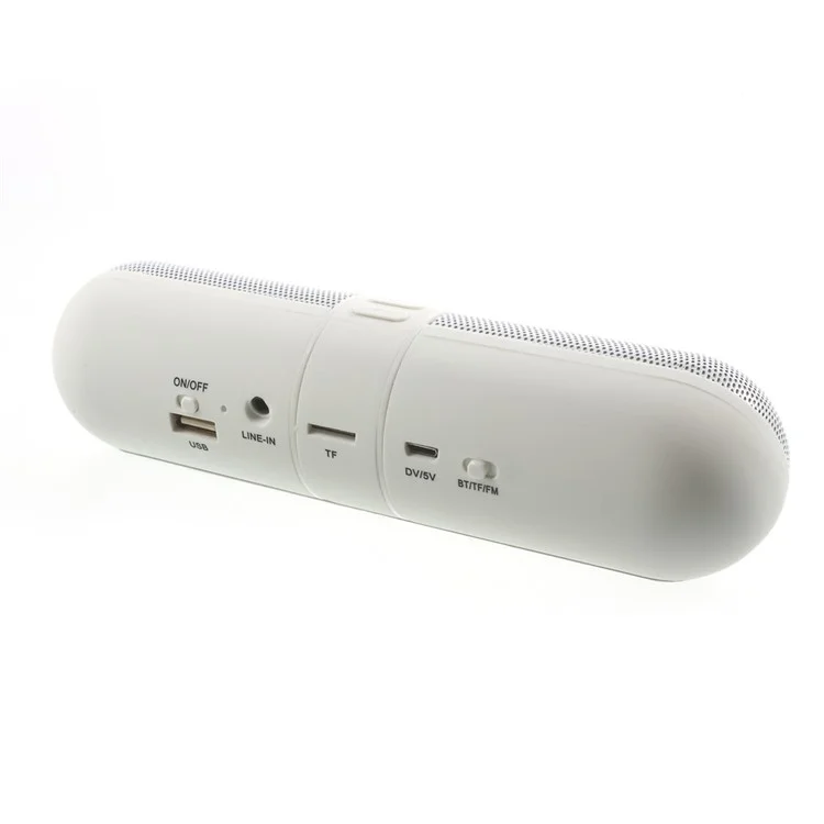 ATS-829 LED Mega Bass Bluetooth Speaker with TF Card Slot/AUX-in/FM Radio/Microphone for iPhone Samsung - White