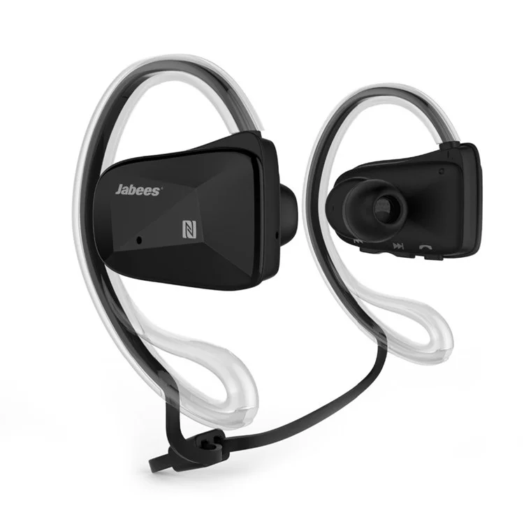 JABEES BSport Ear Hook Bluetooth 4.0 Stereo Headset IPX4 Waterproof Sports Earphone with NFC - Black