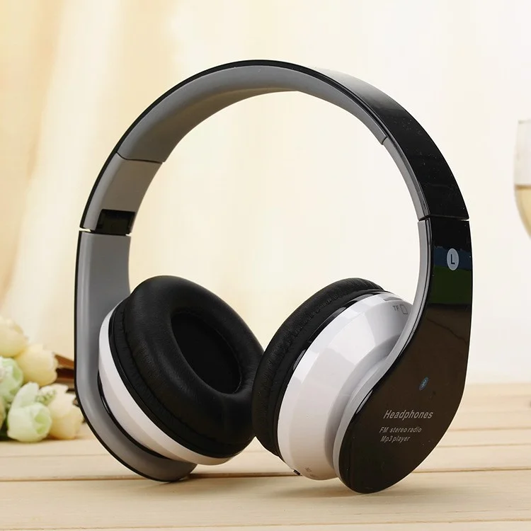 Bluetooth Mega Bass Over-ear Headphone Game Music Stereo Headset Support TF Card/FM - Black