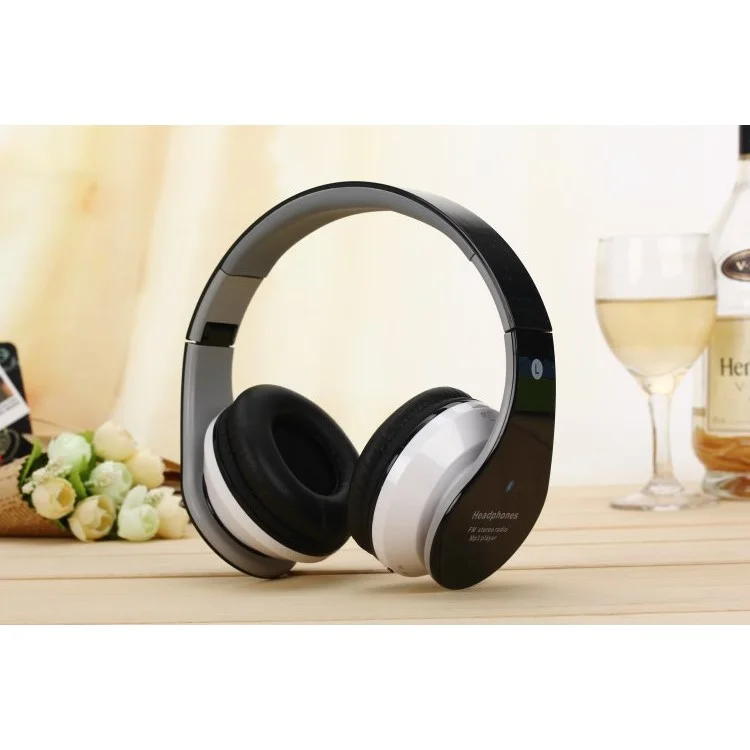 Bluetooth Mega Bass Over-ear Headphone Game Music Stereo Headset Support TF Card/FM - Black