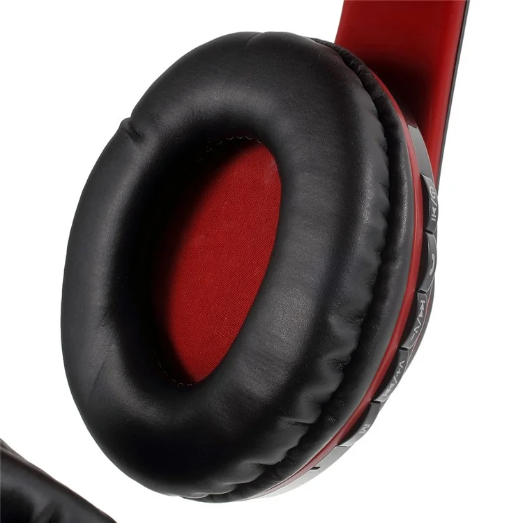 JKR-213B Bluetooth Stereo Over-ear Wireless Headset with Mic Support FM/TF Card - Red
