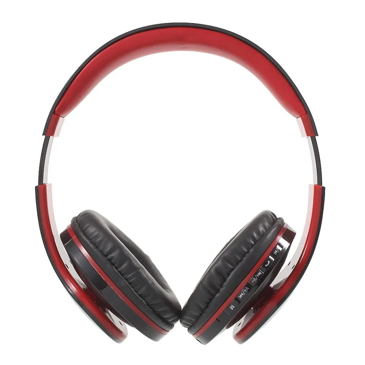 JKR-213B Bluetooth Stereo Over-ear Wireless Headset with Mic Support FM/TF Card - Red