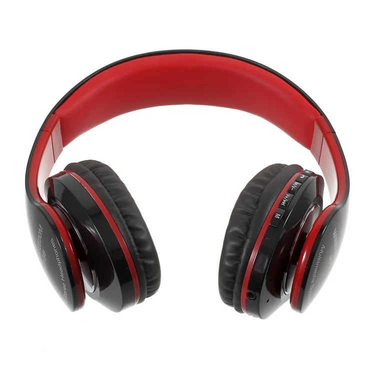 JKR-213B Bluetooth Stereo Over-ear Wireless Headset with Mic Support FM/TF Card - Red