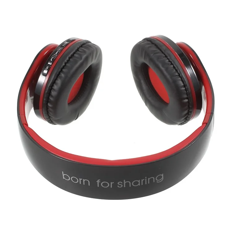 JKR-213B Bluetooth Stereo Over-ear Wireless Headset with Mic Support FM/TF Card - Red