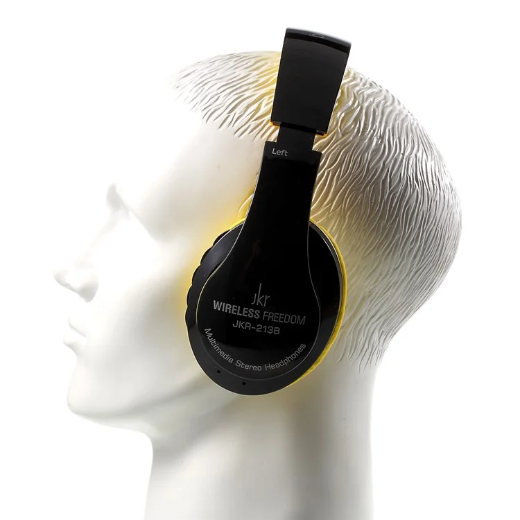 JKR-213B Stretchable Wireless Stereo Over-ear Bluetooth Headphone with Mic - Yellow