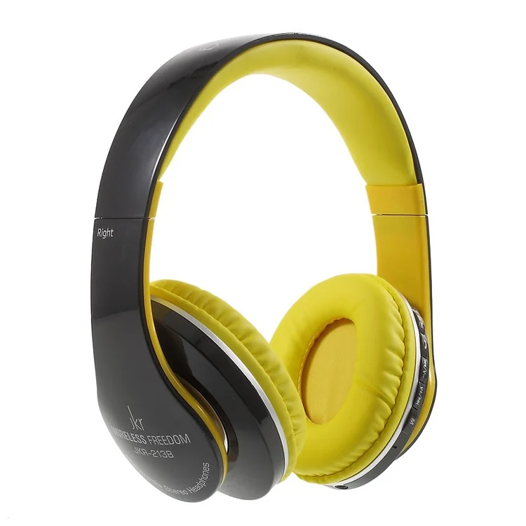 JKR-213B Stretchable Wireless Stereo Over-ear Bluetooth Headphone with Mic - Yellow