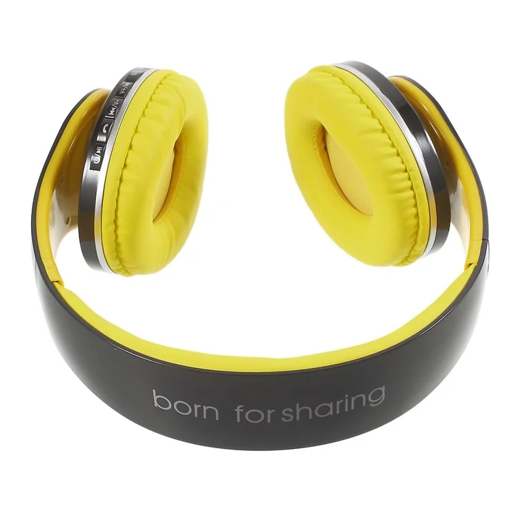 JKR-213B Stretchable Wireless Stereo Over-ear Bluetooth Headphone with Mic - Yellow