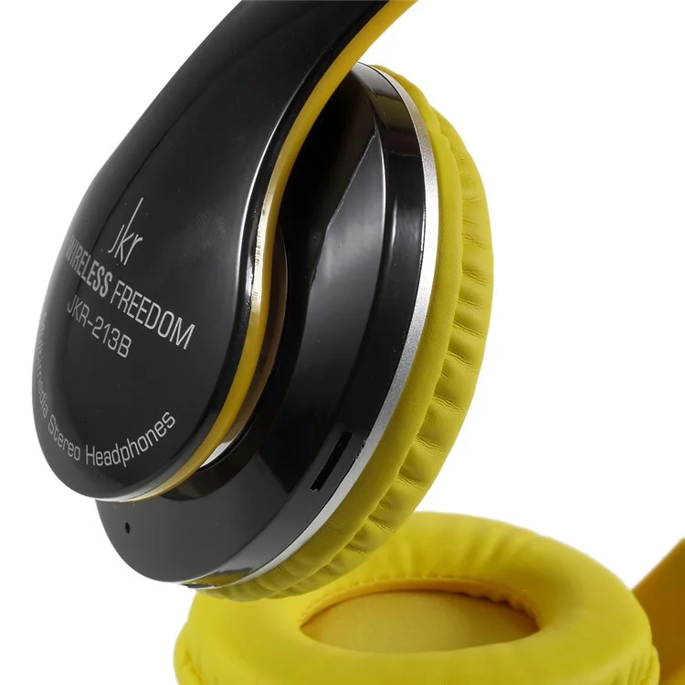 JKR-213B Stretchable Wireless Stereo Over-ear Bluetooth Headphone with Mic - Yellow