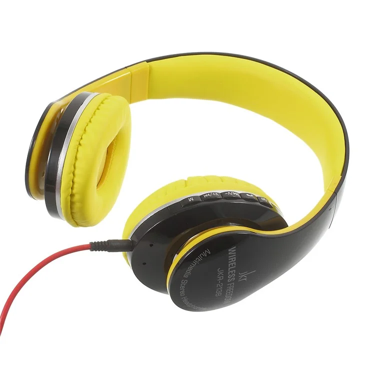 JKR-213B Stretchable Wireless Stereo Over-ear Bluetooth Headphone with Mic - Yellow