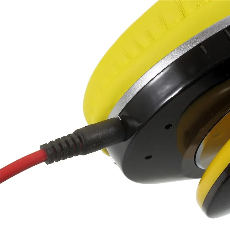 JKR-213B Stretchable Wireless Stereo Over-ear Bluetooth Headphone with Mic - Yellow