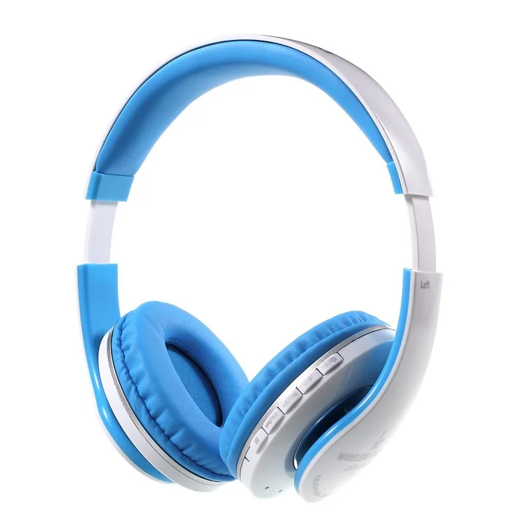 JKR-213B Wireless Bluetooth Over-ear Stereo Headset with Mic Support FM/TF Card - Blue