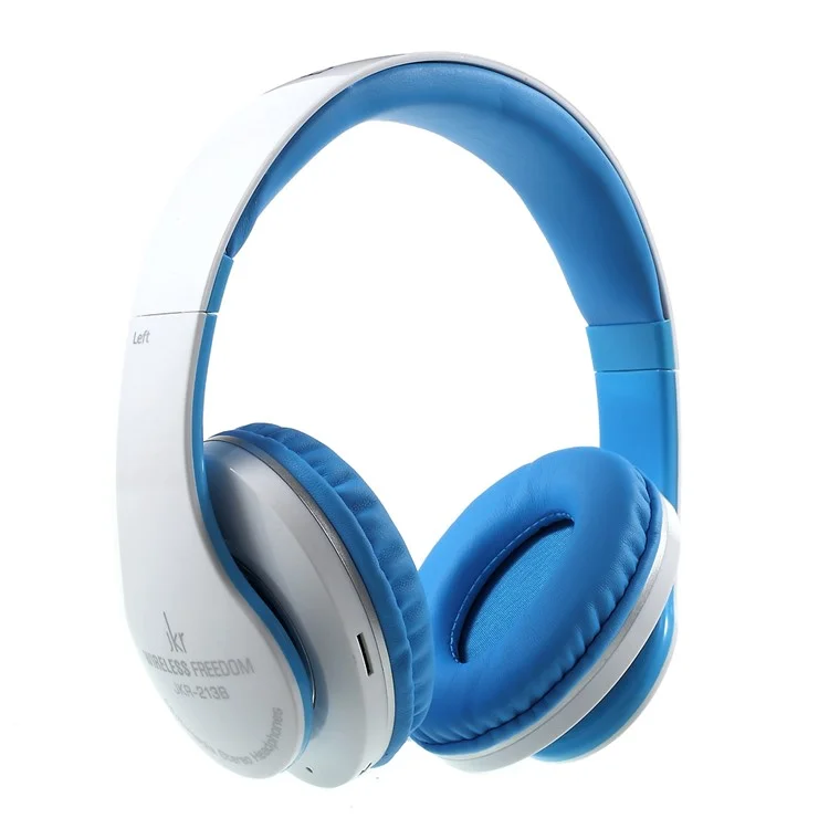 JKR-213B Wireless Bluetooth Over-ear Stereo Headset with Mic Support FM/TF Card - Blue