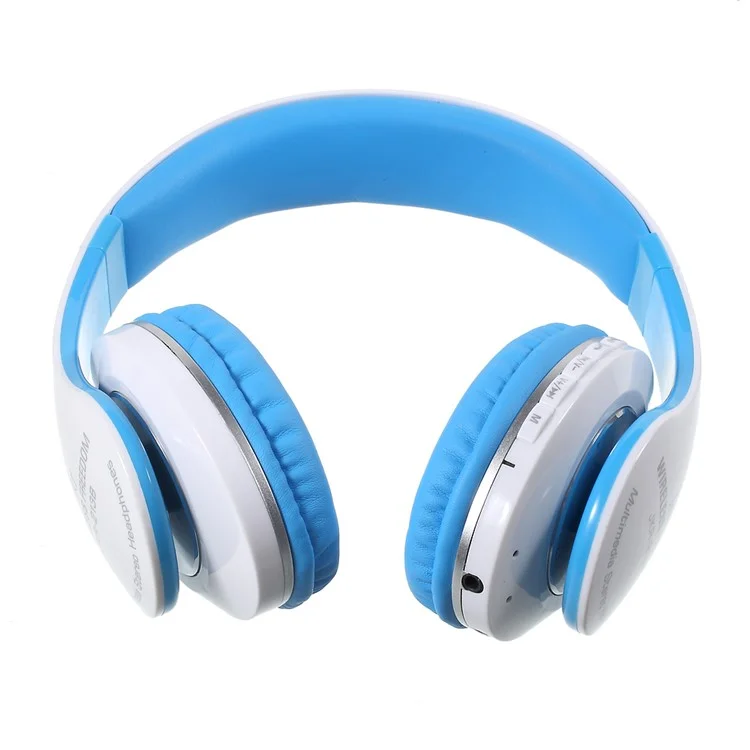 JKR-213B Wireless Bluetooth Over-ear Stereo Headset with Mic Support FM/TF Card - Blue