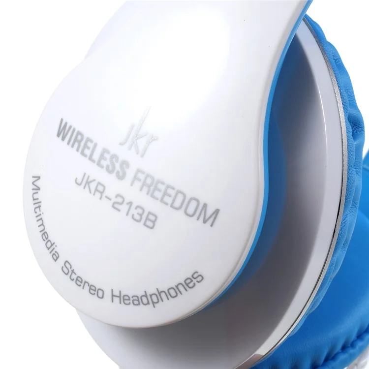 JKR-213B Wireless Bluetooth Over-ear Stereo Headset with Mic Support FM/TF Card - Blue