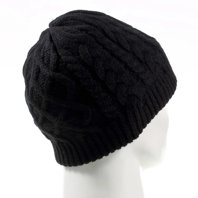 Winter Outdoor Bluetooth 3.0 Wireless Smart Beanie Knit Headphone Speaker Music Hat with Mic - Black