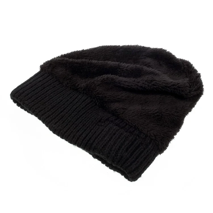 Winter Outdoor Bluetooth 3.0 Wireless Smart Beanie Knit Headphone Speaker Music Hat with Mic - Black