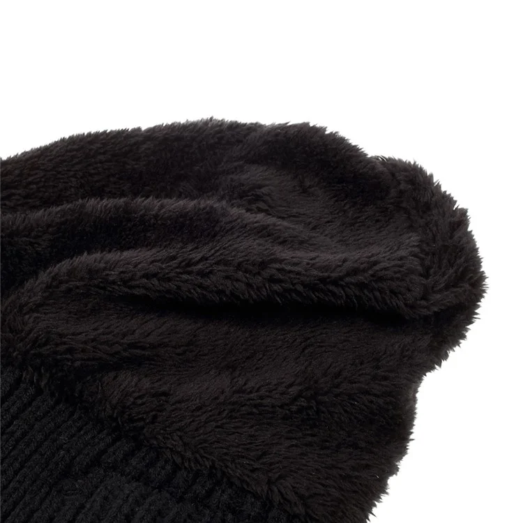 Winter Outdoor Bluetooth 3.0 Wireless Smart Beanie Knit Headphone Speaker Music Hat with Mic - Black
