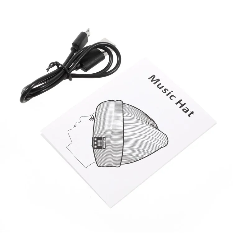 Winter Outdoor Bluetooth 3.0 Wireless Smart Beanie Knit Headphone Speaker Music Hat with Mic - Black