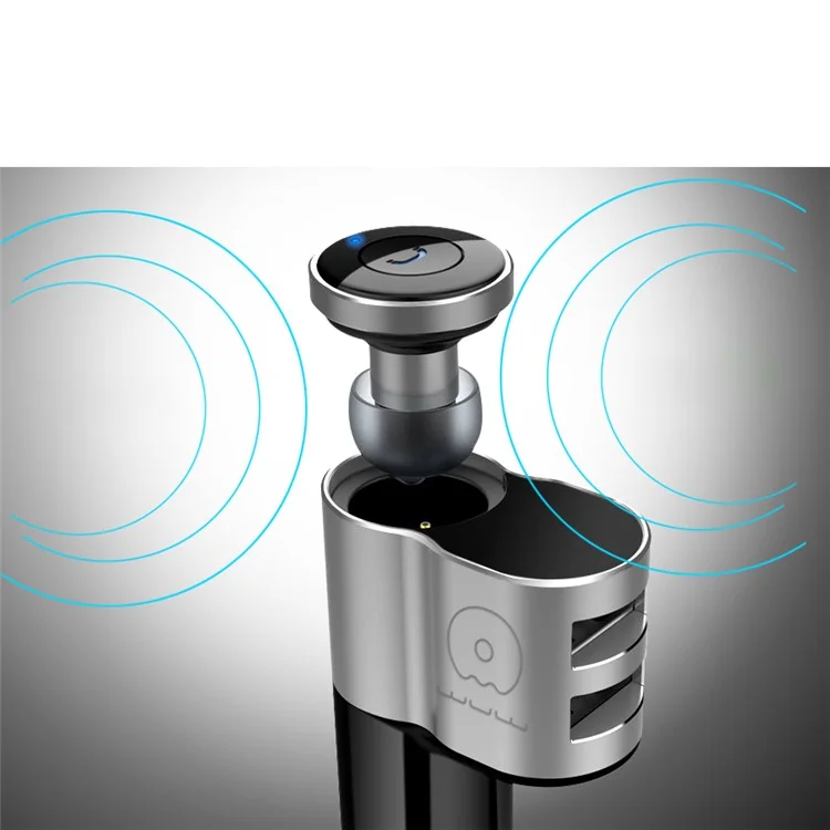 WUW 2 in 1 Car Bluetooth Headset Dual USB Quick Charger Wireless Earphone C12