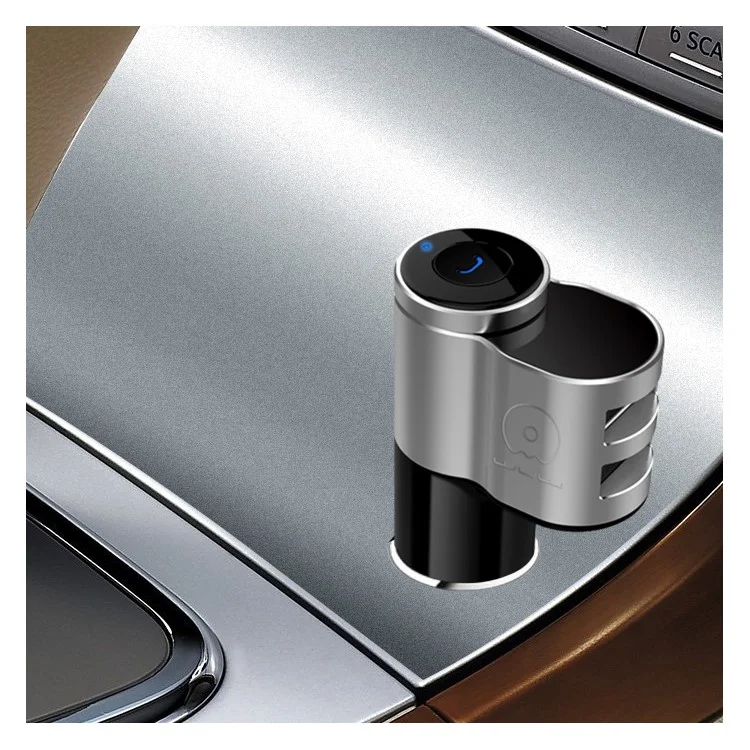 WUW 2 in 1 Car Bluetooth Headset Dual USB Quick Charger Wireless Earphone C12