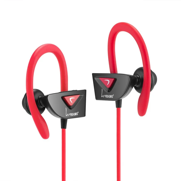 VEGGIEG V8 Wireless Bluetooth Sports Headphone Headset - Red