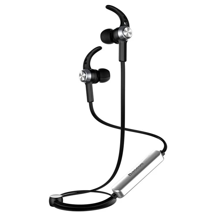 BASEUS B11 Licolor Magnet Bluetooth Earphone with Line-in Control for iPhone Samsung Etc. - Silver Colory Black