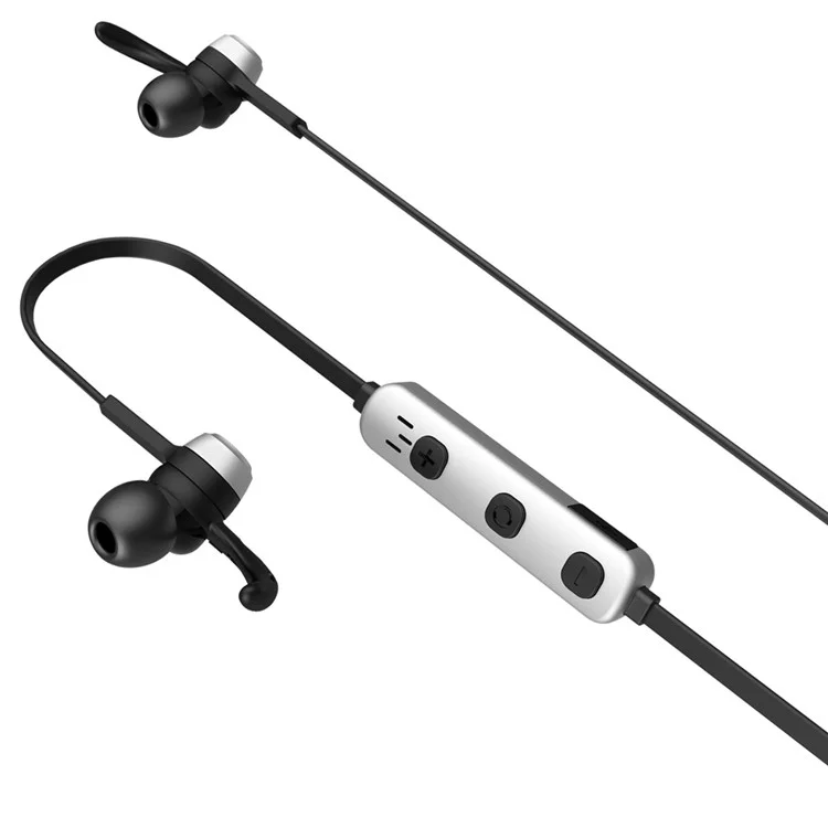 BASEUS B11 Licolor Magnet Bluetooth Earphone with Line-in Control for iPhone Samsung Etc. - Silver Colory Black