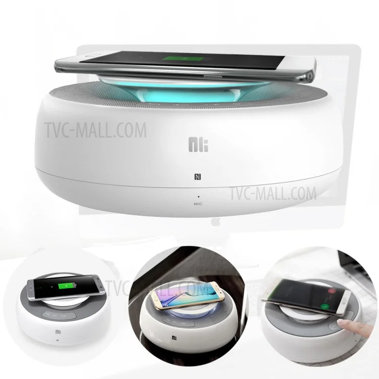 Nillkin MC2 2-in-1 QI Wireless Ladegerät Bluetooth Stereo-Lautsprecher Mit MIC / AUX-IN / NFC - Weiß