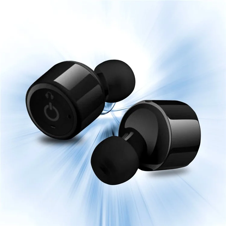 X1T Mini Invisible Earphones Wireless Bluetooth V4.2 Stereo Music In-ear Headset with Mic - Black
