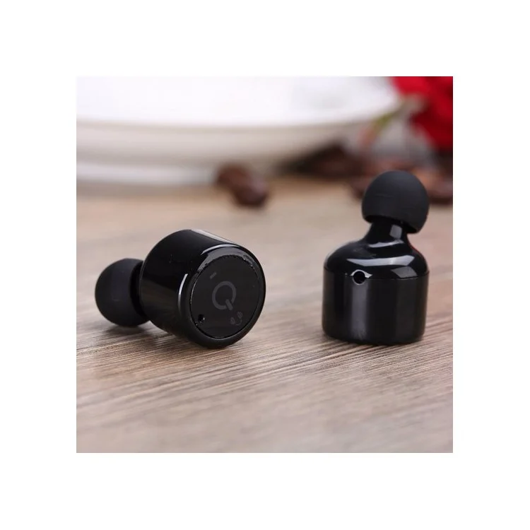 X1T Mini Invisible Earphones Wireless Bluetooth V4.2 Stereo Music In-ear Headset with Mic - Black