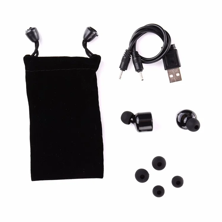 X1T Mini Invisible Earphones Wireless Bluetooth V4.2 Stereo Music In-ear Headset with Mic - Black