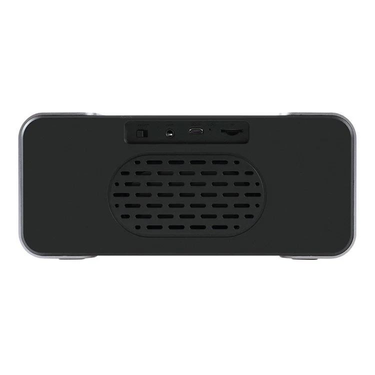 Metal Wireless Bluetooth 4.0 Speaker Large LED Display Clock, Support Aux-in/FM Radio/TF Card (PTH-305) - Silver Color