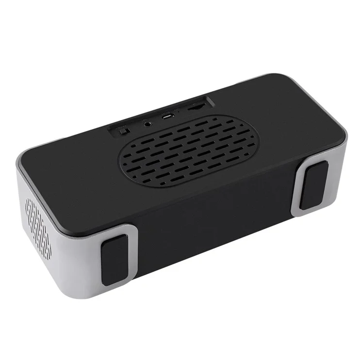 Metal Wireless Bluetooth 4.0 Speaker Large LED Display Clock, Support Aux-in/FM Radio/TF Card (PTH-305) - Silver Color