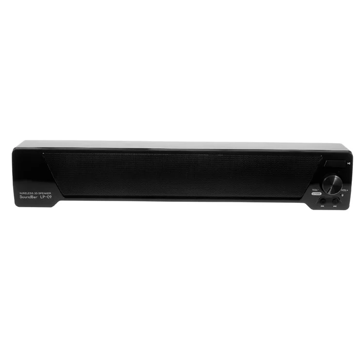 Soundbar LP-09 Wireless Mega Bass Bluetooth Speaker with Mic Support FM/TF Card/U Disk/AUX - Black